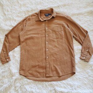 Ralph Lauren Polo Men's Lowell Sport Tan Brown Dress Shirt Size L